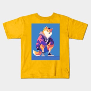 Cool Shiba in the City Kids T-Shirt